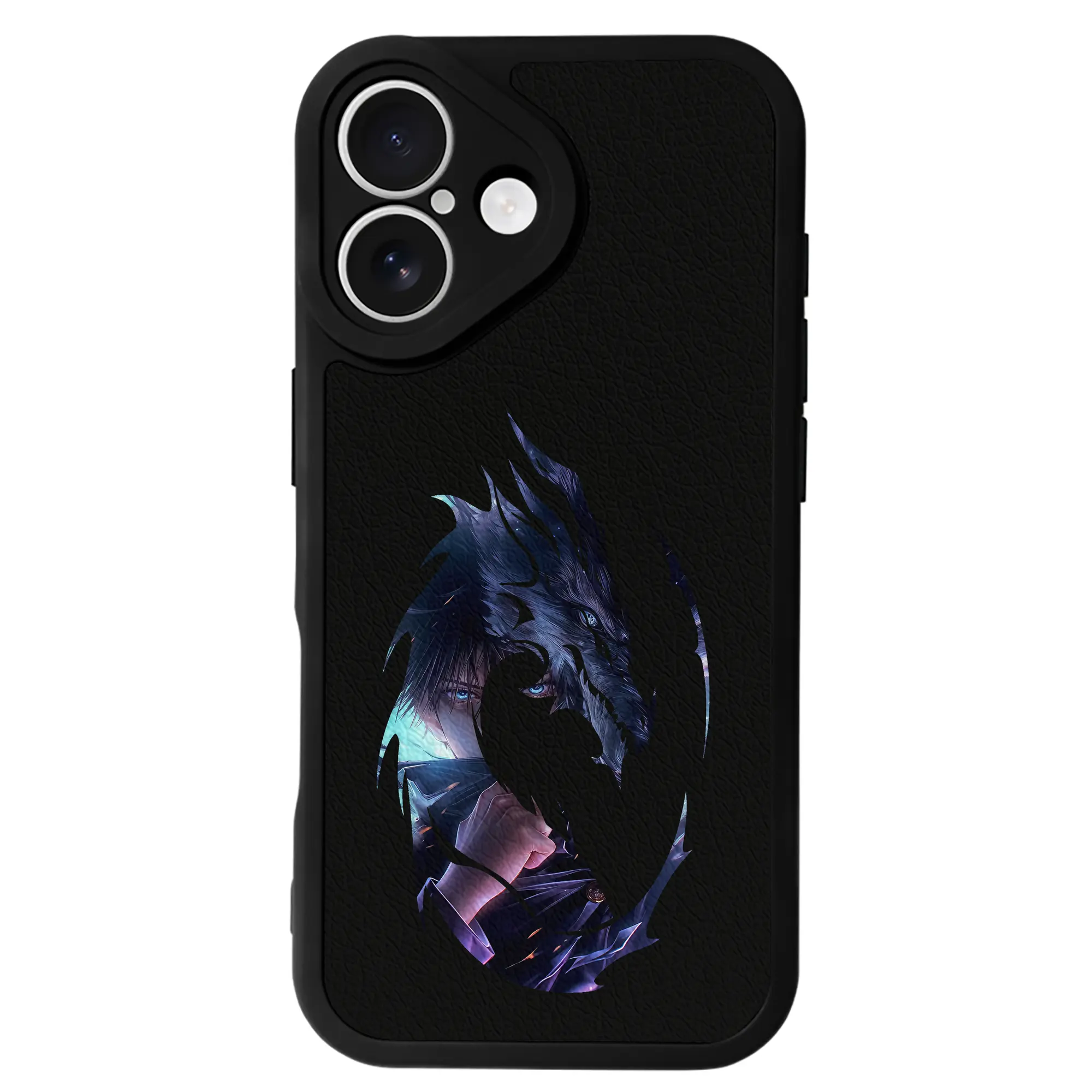 呪術廻戦 グッズ,伏黒 恵 - IPhone 16シリーズ対応 ・ シリコンスマホケース ・ レザー調 ・ 高精度フィット ・ 耐衝撃 ・ ワイヤレス充電対応 ・ 精密カット